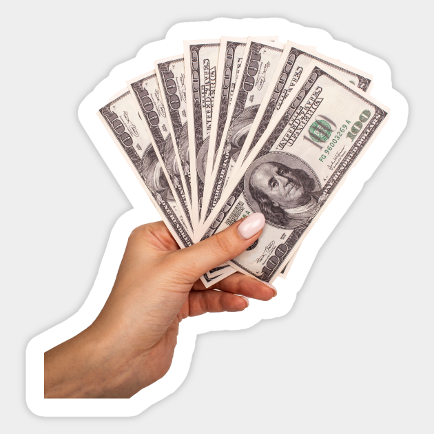 Money Hand Dollars Sticker TeePublic